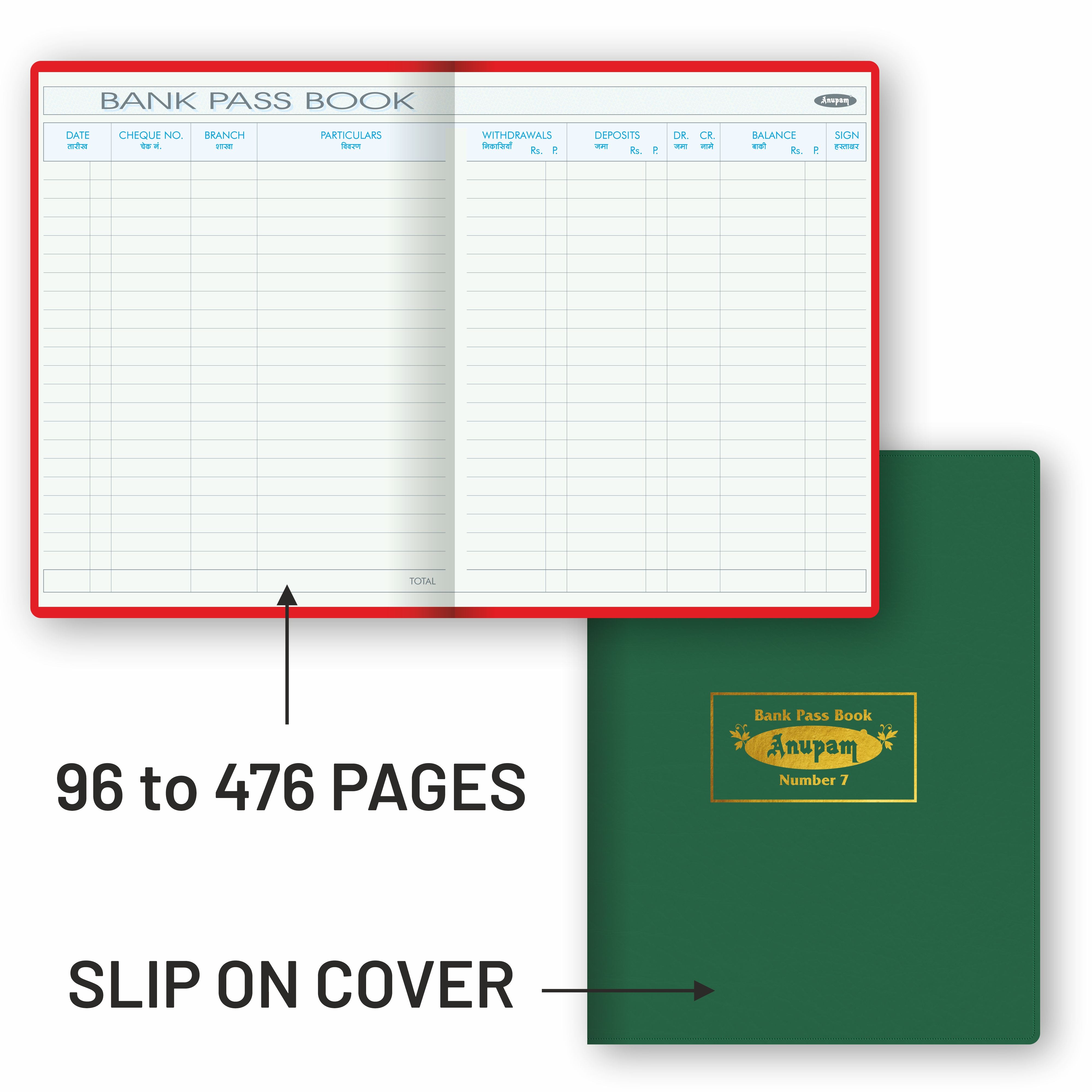 Anupam Bank pass book -premium robust material-hardbound and PVC variants- 80 GSM